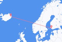 アイスランドのエギルスタジルから、フィンランドのトゥルクまでのフライト
