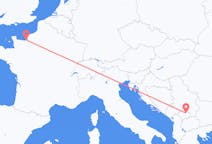 コソボのプリシュティナから、フランスのドーヴィルまでのフライト