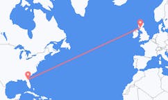出发地 美国杰克逊维尔前往苏格兰的格拉斯哥的航班