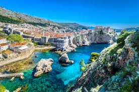 The aerial view of Dubrovnik, a city in southern Croatia fronting the Adriatic Sea, Europe.