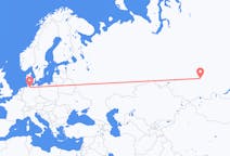 Fly fra Krasnojarsk til Hamburg