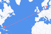 Flyreiser fra George Town, Bahamas til Kalmar, Sverige