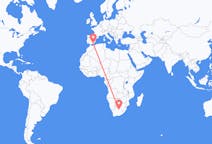 Flyreiser fra Kimberley, Northern Cape, Sør-Afrika til Almeria, Spania