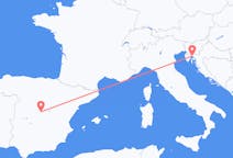 Flyreiser fra Rijeka, Kroatia til Madrid, Spania