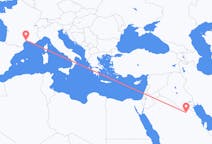 Voli from al-Qaysūma, Arabia Saudita to Montpellier, Francia