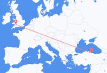 Flyg från Samsung, Turkiet till Cardiff, Wales