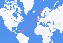 Vluchten van St. George's, Grenada naar Molde, Noorwegen