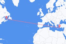 Flyrejser fra Les Îles-de-la-Madeleine, Quebec, Canada til Rhodos, Grækenland