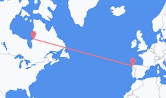 出发地 加拿大库朱瓦拉皮克目的地 西班牙圣地亚哥 － 德孔波斯特拉的航班