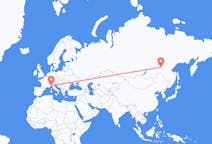 Flights from Neryungri, Russia to Genoa, Italy