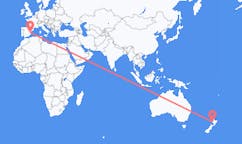 뉴질랜드 뉴플리머스에서 출발해 스페인 발렌시아로(으)로 가는 항공편