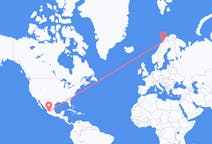 Flyg från Guadalajara, Mexiko till Narvik, Norge