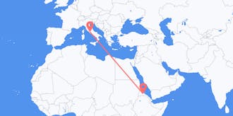 Flights from Eritrea to Italy