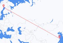 Flyrejser fra Shanghai, Kina til Lulea, Sverige