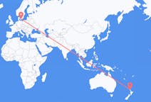 Vluchten van Kerikeri, Nieuw-Zeeland naar Kopenhagen, Denemarken