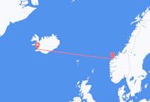 Loty z Ålesundu w Norwegii do Reykjaviku na Islandii
