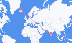 Flyreiser fra Madurai, India til Akureyri, Island