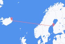 アイスランドのエギルスタジルから、フィンランドのヴァーサまでのフライト
