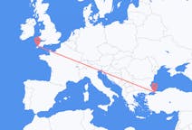 Flyrejser fra Istanbul, Tyrkiet til Newquay, England