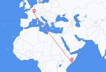 Flyrejser fra Mogadishu, Somalia til Dole, Frankrig