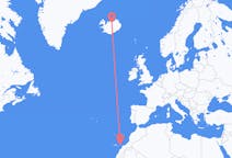 아이슬란드 아쿠레이리 출발, 스페인 아주이 도착 항공편