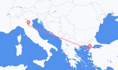 Fly fra Çanakkale til Bologna