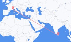 Flyreiser fra Hambantota, Sri Lanka til Nice, Frankrike