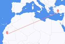 Vluchten van Atar, Mauritanië naar Antalya, Turkije