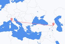 Vluchten van Gəncə, Azerbeidzjan naar Pisa, Italië