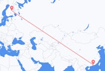 중국발 후이저우시, 핀란드행 쿠오피오 항공편