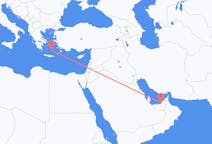 出发地 阿拉伯联合酋长国阿布扎比目的地 希腊圣托里尼的航班