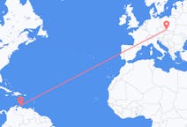 Flyg från Willemstad, Curaçao till Ostrava, Tjeckien