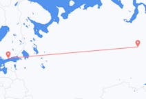 Vluchten van Kogalym naar Helsinki