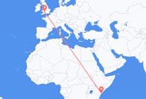 Flights from Lamu, Kenya to Bristol, England
