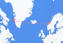 出发地 格陵兰出发地 瑪尼特索克目的地 挪威克里斯蒂安松的航班
