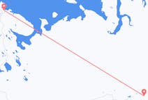 Vluchten van Novosibirsk naar Kirkenes