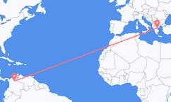 Flyreiser fra Barrancabermeja, Colombia til Volos, Hellas