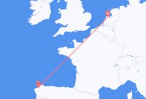 Flyreiser fra Amsterdam, Nederland til La Coruña, Spania