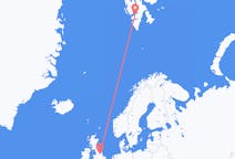 Vluchten van Doncaster, Engeland naar Spitsbergen, Spitsbergen en Jan Mayen