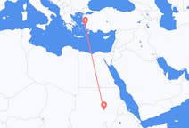 Flyreiser fra Khartoum, Sudan til Samos, Hellas