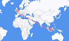 Flyg från Surabaya, Indonesien till Tours, Frankrike
