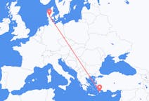 Flights from Rhodes, Greece to Billund, Denmark