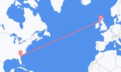 Flyreiser fra Savannah, USA til Glasgow, Skottland