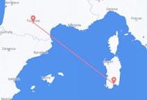 Flug frá Cagliari, Ítalíu til Toulouse, Frakklandi