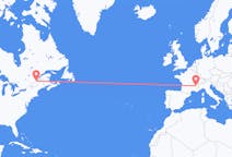 Flyreiser fra Québec, Canada til Grenoble, Frankrike