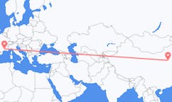 Flyg från Shijiazhuang, Kina till Nimes, Frankrike