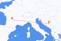 Flyg från Sarajevo till Brive-la-Gaillarde