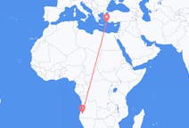 Flyg från Lubango, Angola till Rhodes, England, Grekland
