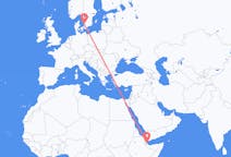 Flights from Balbala, Djibouti to Halmstad, Sweden