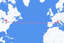 Vluchten van Londen, Canada naar Figari, Frankrijk